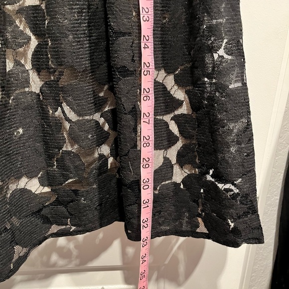 Monteau L.A. black lace/nude lining dress black lace skater dress Size M - Picture 8 of 10